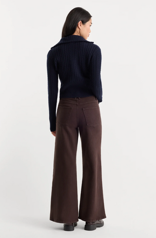 good waist palazzo ankle jeans (ESPRESSO)
