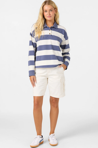 O'Riginals Kyra Long Sleeve Crop Polo Top (NSB) ONLINE EXCLUSIVE