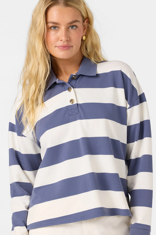 O'Riginals Kyra Long Sleeve Crop Polo Top (NSB) ONLINE EXCLUSIVE