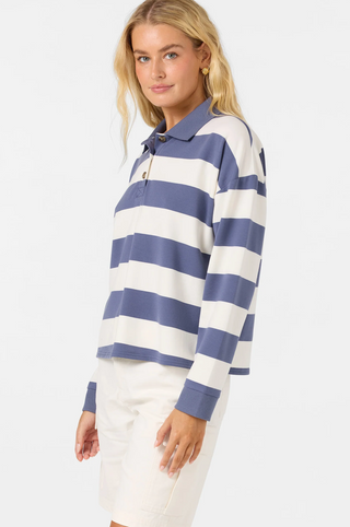 O'Riginals Kyra Long Sleeve Crop Polo Top (NSB) ONLINE EXCLUSIVE