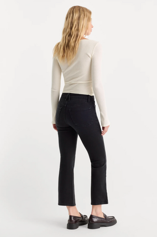 soft tech good legs crop mini boot jeans (BLACK)