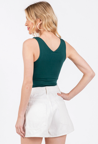 Double V Modal Skimmer Top (Fashion Green)