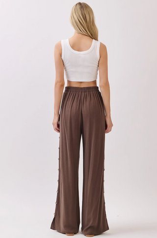 Button Side Pant (Chocolate)