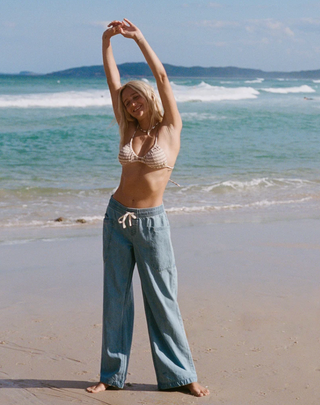 Zonte Elastic Waist Saltwashed Denim Pants (SEA) ONLINE EXCLUSIVE