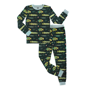 Gone Fishing Two-Piece Bamboo Long Sleeve Pajama Kids Pants Set