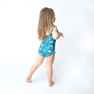 Ocean Friends Ruffle Leg One Piece Girls Swimsuit