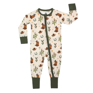 Cowboy Christmas Bamboo Convertible Footie Romper