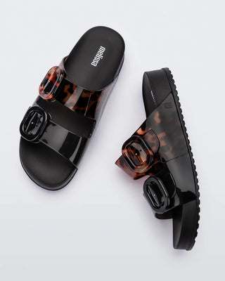 Melissa Cozy Slide (Black/Clear Tort)