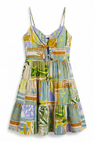 Printed Cut Out Mini Dress (Multi)