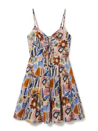 Printed Cut Out Mini Dress (Multi)