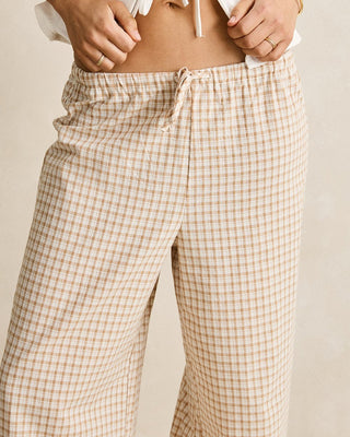 LONDON CHECK BEACH PANT (Natural) ONLINE EXCLUSIVE