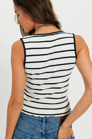 TILLY STRIPED TANK (Black and White)