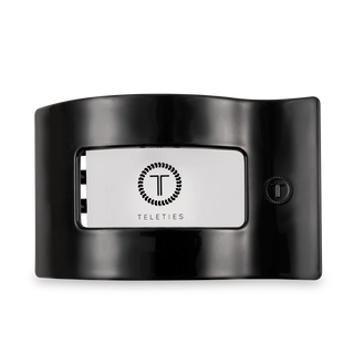 Jet Black Large Flat Rectangle Hair Clip