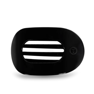 Jet Black Large Flat Round Hair Clip