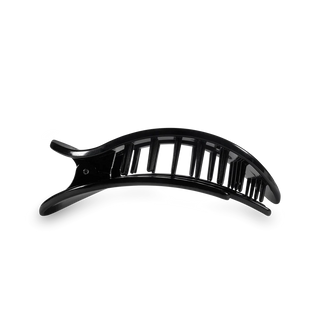 Jet Black Medium Flat Round Hair Clip