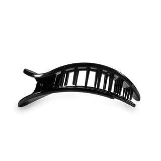 Jet Black Small Flat Round Hair Clip