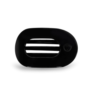 Jet Black Small Flat Round Hair Clip