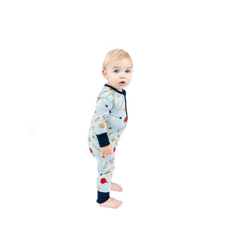 Play Ball Baseball Bamboo Convertible Footie Romper