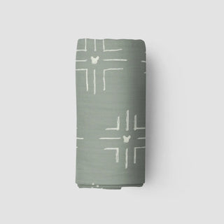 Sage Mudcloth Muslin Blanket