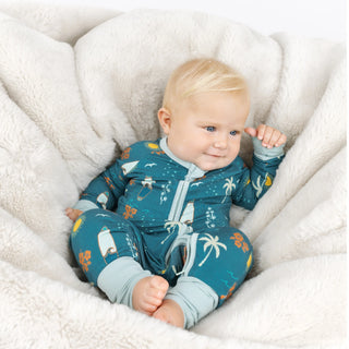 Surfs Up Bamboo Convertible Footie Romper
