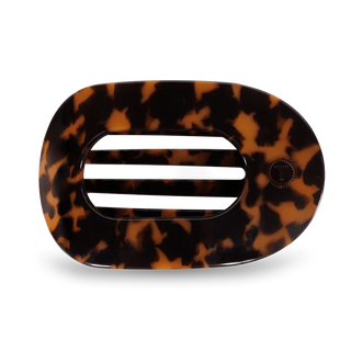 Tortoise Large Flat Round Hair Clip
