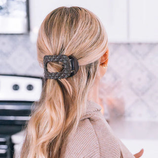 Truly Taupe Quilted Medium Flat Round Hair Clip