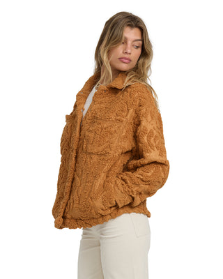 Sundown Sherpa Shacket (Camel) ONLINE EXCLUSIVE
