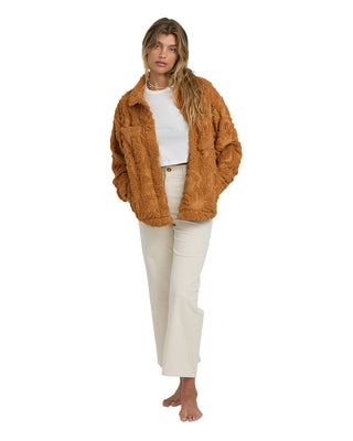 Sundown Sherpa Shacket (Camel) ONLINE EXCLUSIVE