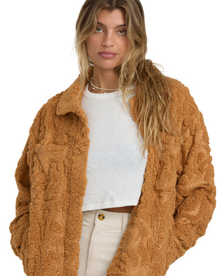 Sundown Sherpa Shacket (Camel) ONLINE EXCLUSIVE