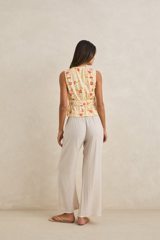 wildflower tie front top (WHT)