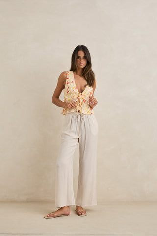 wildflower tie front top (WHT)