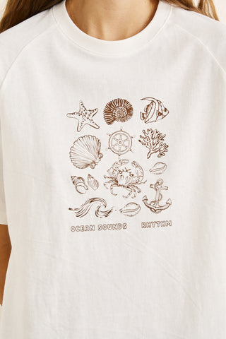 OCEAN SOUNDS RAGLAN T-SHIRT (WHT) ONLINE EXCLUSIVE