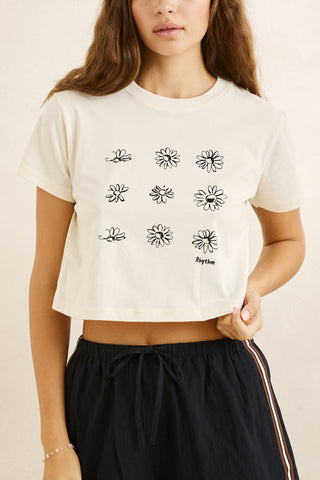 Georgia Floral Crop Crew Tee (WHT) ONLINE EXCLUSIVE