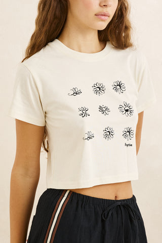 Georgia Floral Crop Crew Tee (WHT) ONLINE EXCLUSIVE