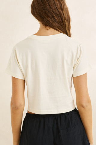 Georgia Floral Crop Crew Tee (WHT) ONLINE EXCLUSIVE