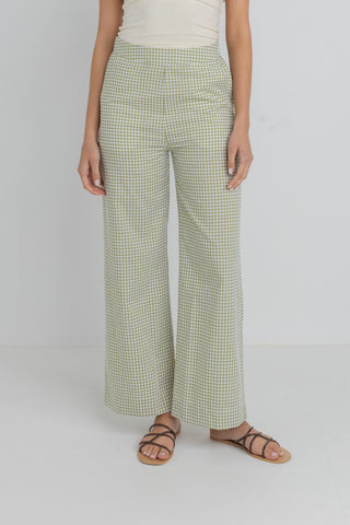 LANA GINGHAM PANT (GREEN)