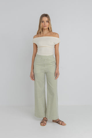 LANA GINGHAM PANT (GREEN)