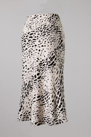 Get Wild Leopard Midi Skirt (Pearl/Black)