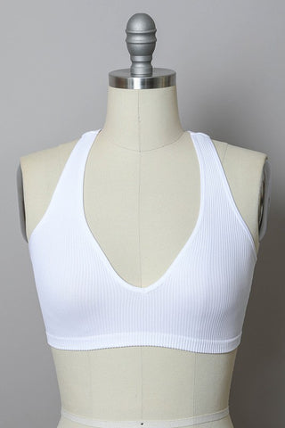 Carsen Racerback Bralette (White)