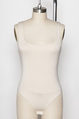 Square Neck Bodysuit (Cream)