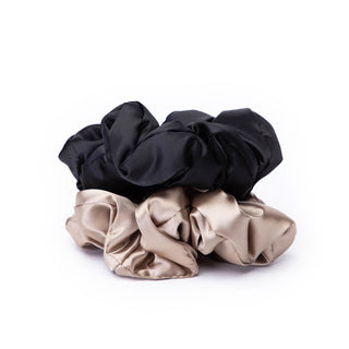 Satin Pillow Scrunchies (Black/Gold)