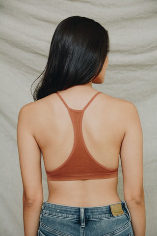 Seamless Lace Up Racer Back Bralette (Copper)