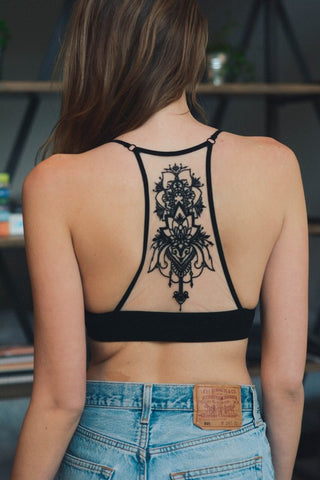 Jodi Mesh Racerback Bralette (Black)