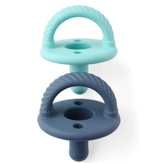 Sweetie Soother™ Pacifier Sets (2-pack) Robin's Egg Blue + Navy Cables