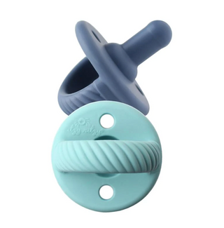Sweetie Soother™ Pacifier Sets (2-pack) Robin's Egg Blue + Navy Cables