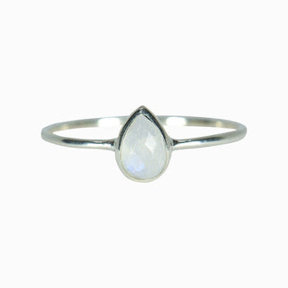 Moonstone Teardrop Ring (Silver)