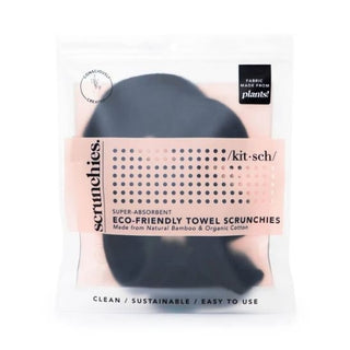Eco-Friendly Towel Scrunchies (Black)