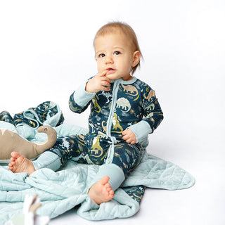 Prehistoric Friends Dino Bamboo Convertible Baby Pajamas