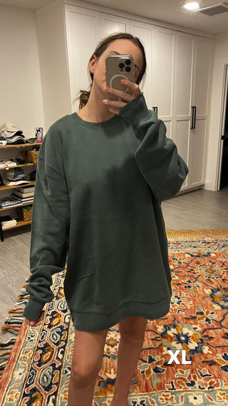 *Custom Hand Stitched Pullover (Washed Green)