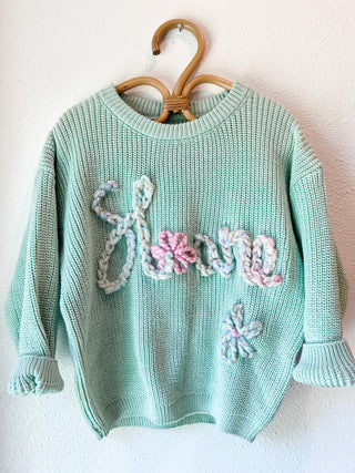 *CHANNYGIRL Light Green Custom Sweater *add info in notes*